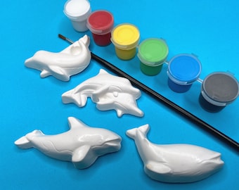 Whales And Dolphin Magnets Craft Kit - Paint Party Favors - Dolphin Party Favors