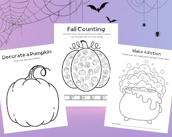 Kids Halloween Activity Bundle: Party Printables & Coloring Pages