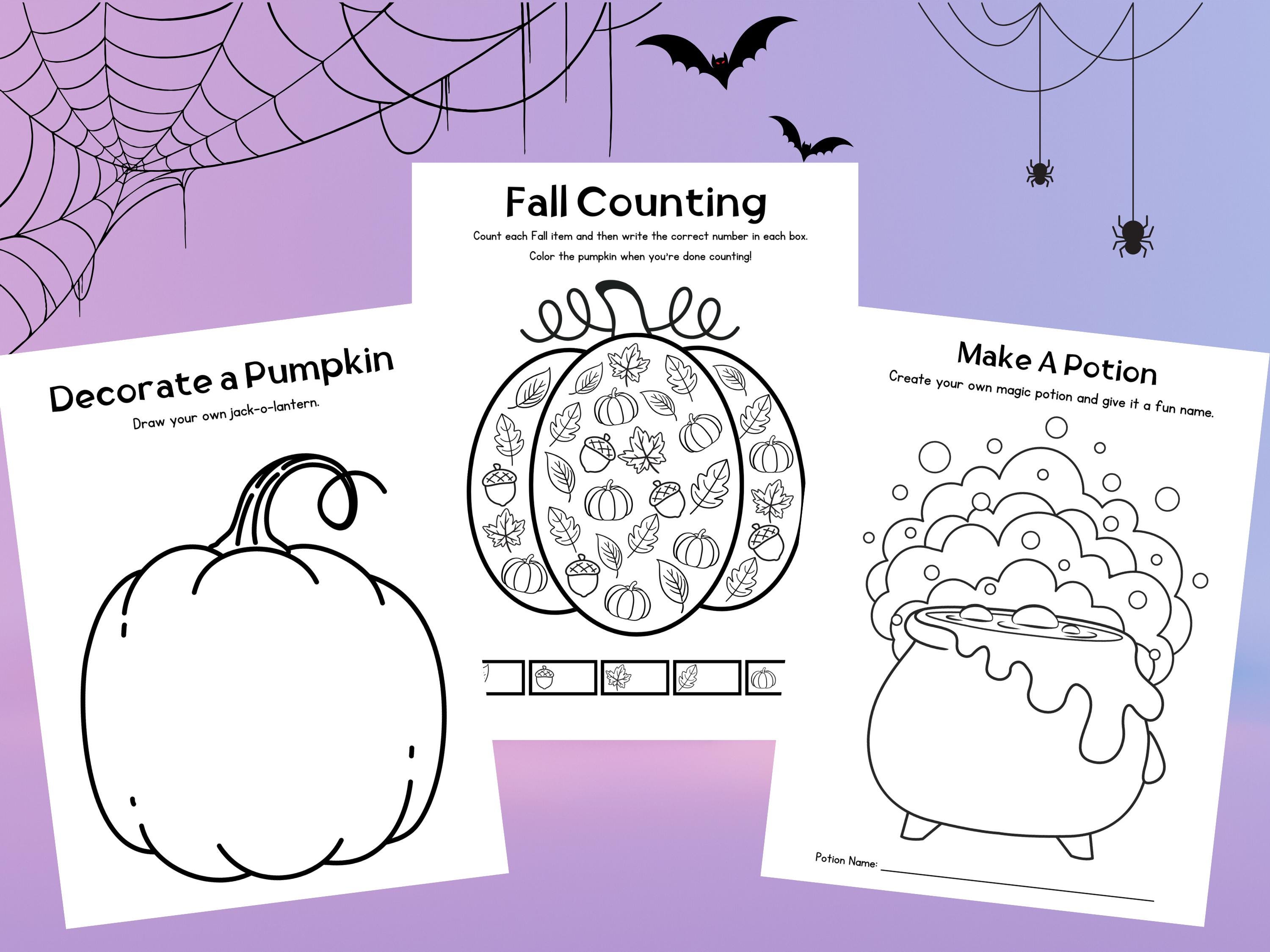 Kids Halloween Activity Bundle: Party Printables & Coloring Pages - Etsy