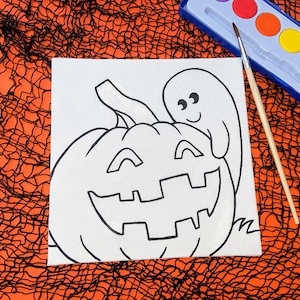 Halloween Pumpkin Paint Kit- Cute Ghost - Halloween Basket - Halloween Gifts