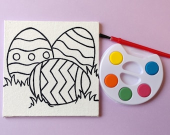 DIY Easter Eggs Canvas,  Kids Easter Gift, Easter Basket Stuffers