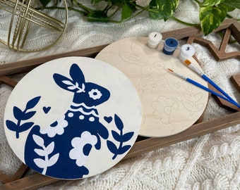 Scandinavian Easter Bunny Paint By Numbers Kit: DIY Craft