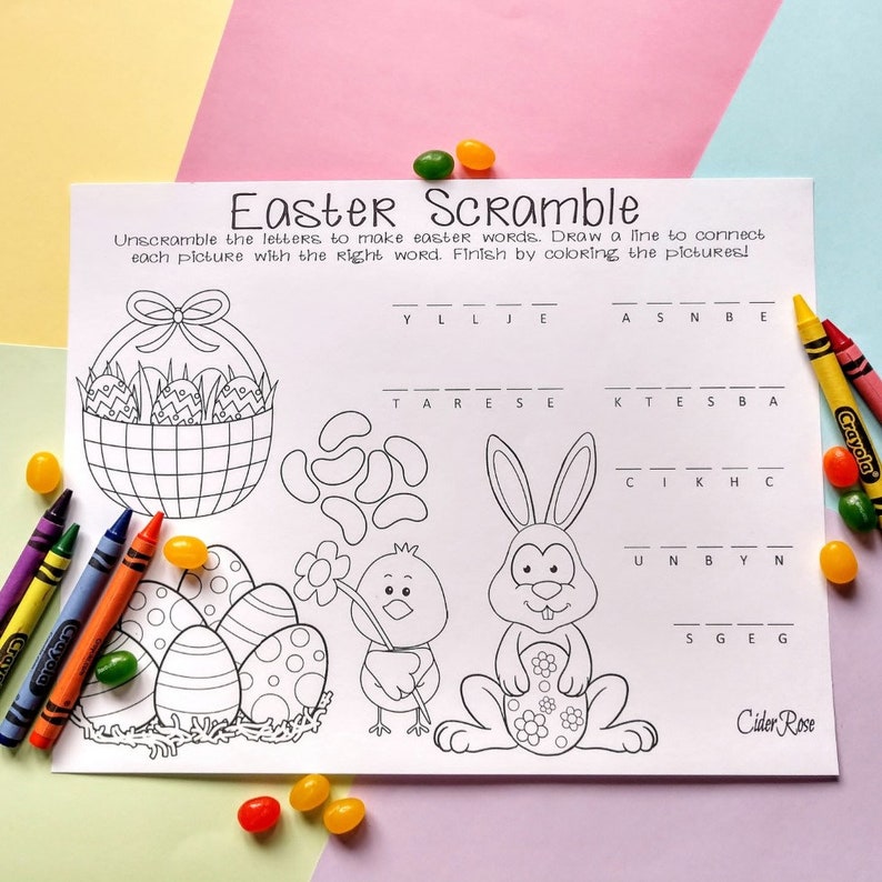 8.5 x 11 Easter Coloring Pages For Kids, Kids Printable, Digital Download image 4