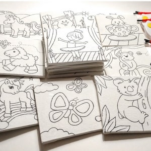 Bulk Set of 17 Paint Your Own Canvases - Art Party Activity
