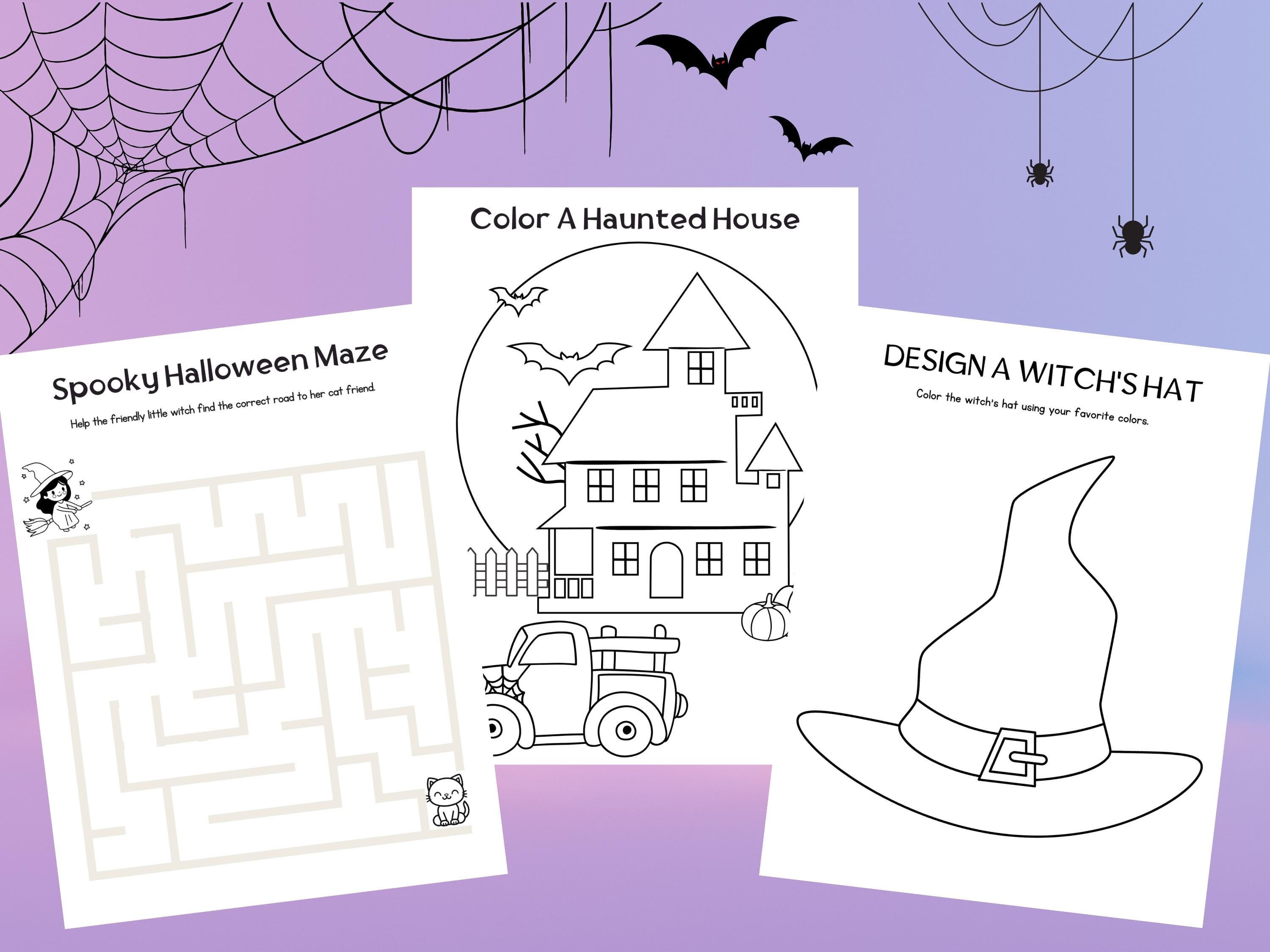 Kids Halloween Activity Bundle: Party Printables & Coloring Pages - Etsy