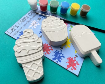 Paint Your Own Cupcake and Ice Cream Magnets - Tea Party Favors