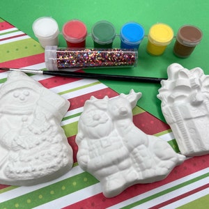 Paint Your Own Santa And Reindeer Magnet Kit - Christmas DIY Kit
