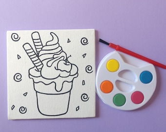 Paint Your Own Ice Cream Cone - Pool Party - Tea Party Favors - Art Party - Kids Party Favors