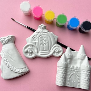 Paint Your Own Princess Theme Magnet Kit - Princess Dress, Castle, Crown or Carriage