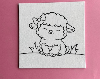 Paint Your Own Easter Lamb Canvas - Kids Art Activity Kit Spring Holiday Gift