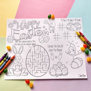 8.5 x 11 Easter Coloring Pages For Kids, Kids Printable, Digital Download image 2