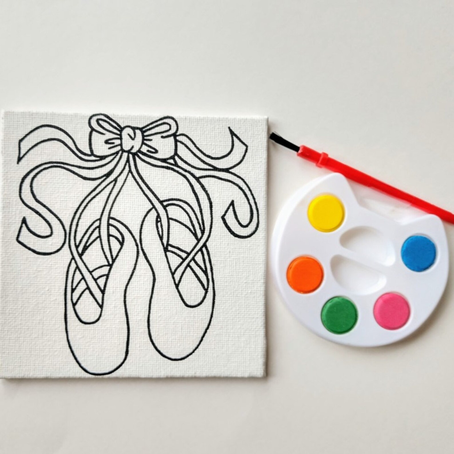 paint your own ballet shoes - dance recital gift - art party - kids party favors