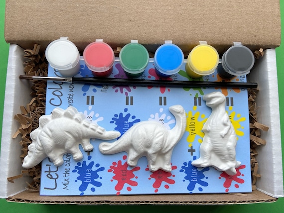 Set De 16 Figuras De Dinosaurio De Madera Para Pintar – Manualidad DIY Con 12 Rotuladores De Acuarela, Regalo Creativo Para Niños