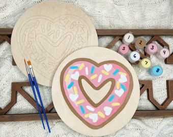 Sugar Cookie Paint By Numbers Kit, Valentine's Day Gift For Her, Galentines Gift, Heart Decor