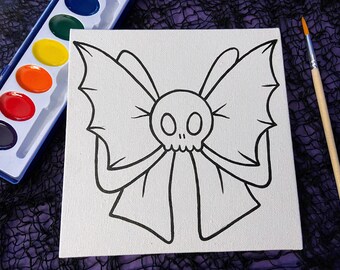 Skull Bow With Bat Wings - Halloween Gifts - October Crafts