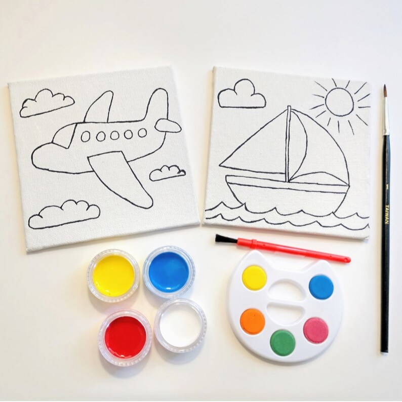 Paint Your Own Mini Canvas Set Kids Gift Art Party Etsy