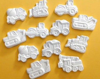 Construction Party Pack - Paint Party Favors - Paint Your Own Construction Truck Magnets