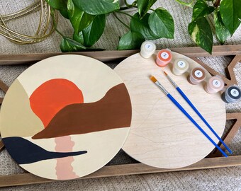 Mountain Sunset Paint By Numbers Kit - DIY Modern Art