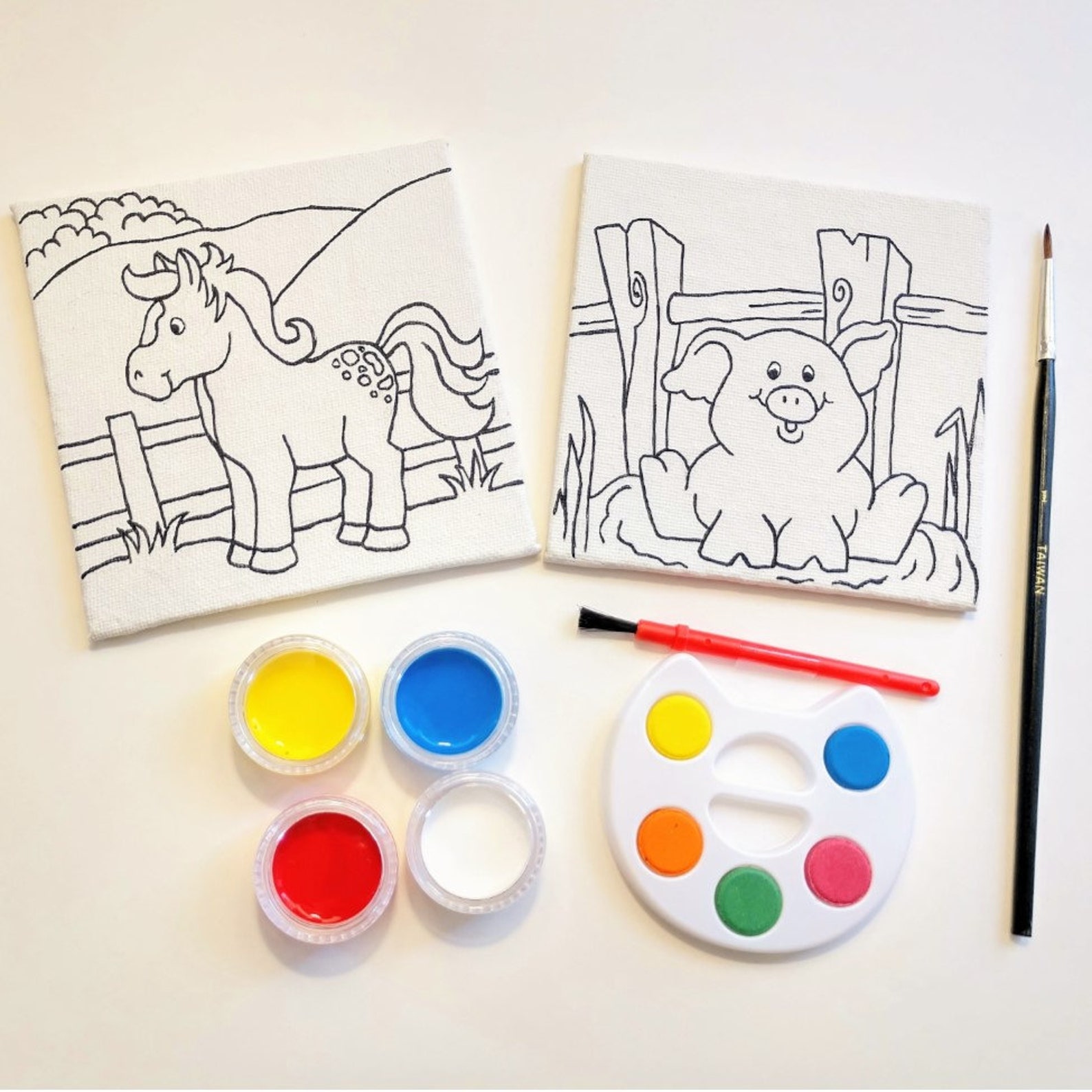 Paint Your Own Mini Canvas Set Kids Gift Art Party Etsy