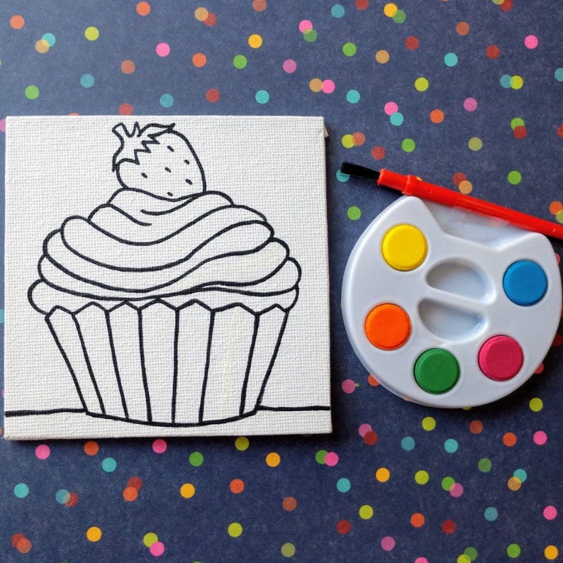 Art Party Tea Party Favors Kids Party Favors Paint Your Own Cupcake