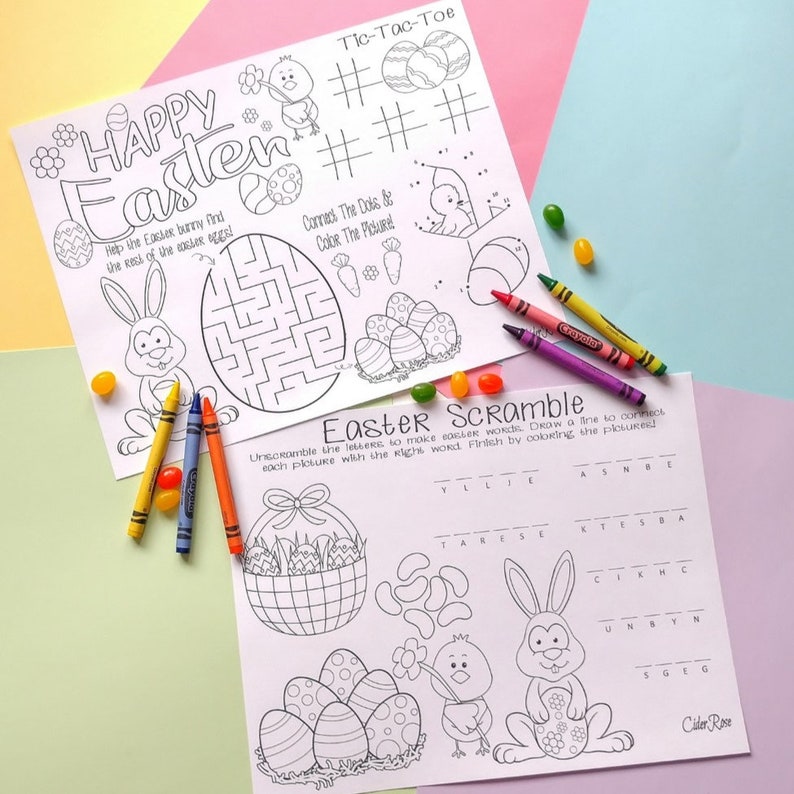 8.5 x 11 Easter Coloring Pages For Kids, Kids Printable, Digital Download image 7