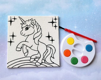 Unicorn Canvas Paint Set - Unicorn Party Favors - Art Party - Kids Party Favors