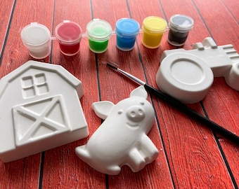 DIY Farm Animal Magnet Painting Kit: Barnyard Birthday Craft Activity & Unique Kitchen Decor