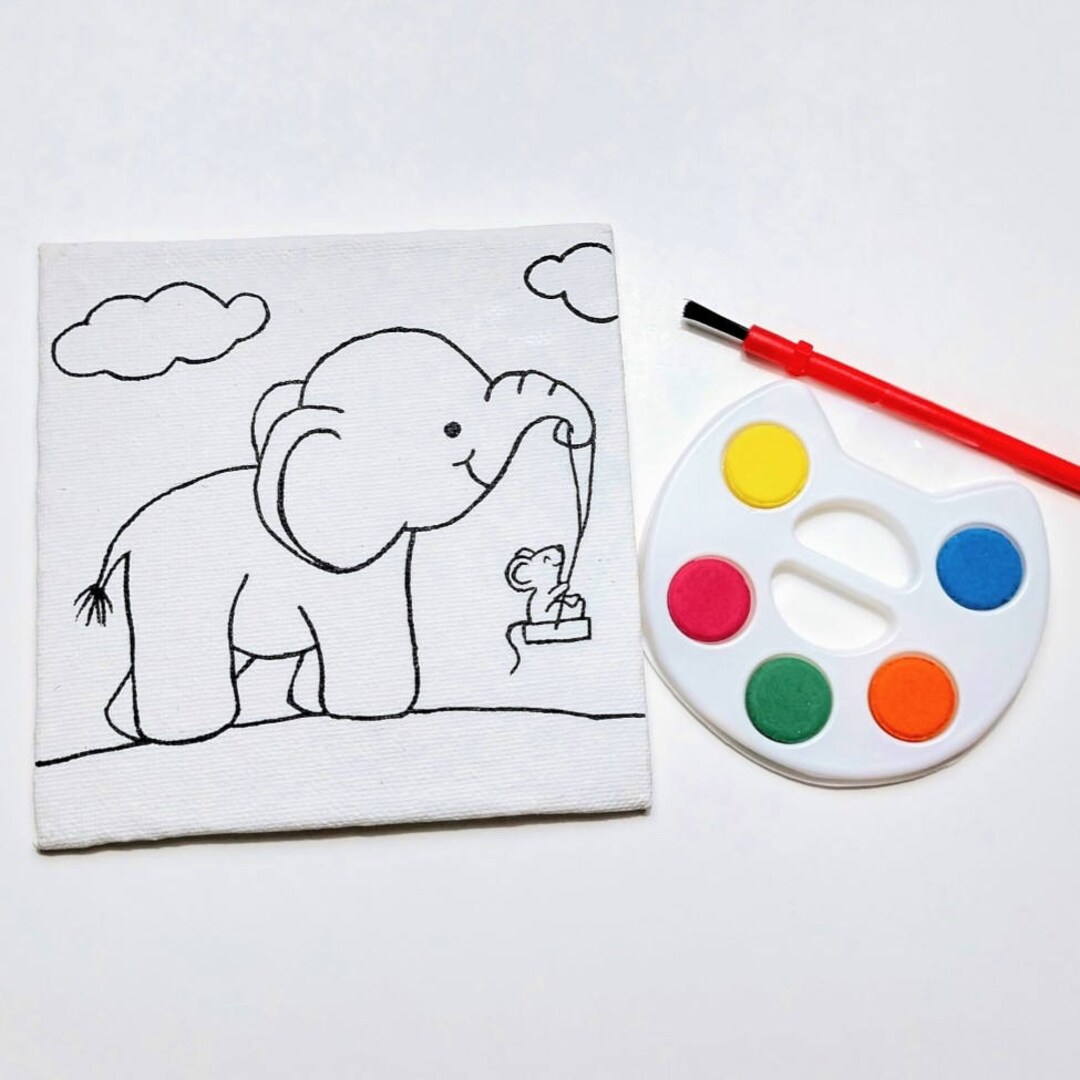 Elephant Paint Set Paint Your Own Art Party Favors Etsy