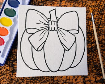 Halloween Pumpkin and Bow Craft Kit - DIY Paint Set for Cute Halloween Gifts