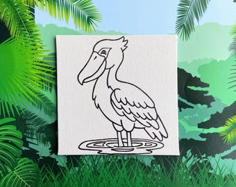 DIY Shoebill Stork Paint Kit - Canvas Art Activity Gift Set