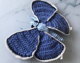 Blue Gossamer-Winged Butterfly Amigurumi