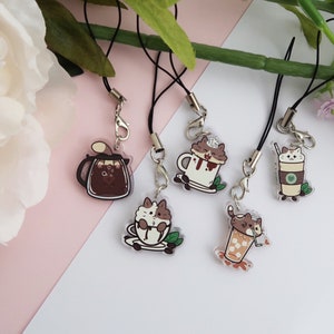 Coffee Cats Charms | Cute Cat | Kawaii Kitten Gifts for Cat Lovers | Kawai Cute Cat |  Kitty Charms | Phone Charms | Cute Phone Charm
