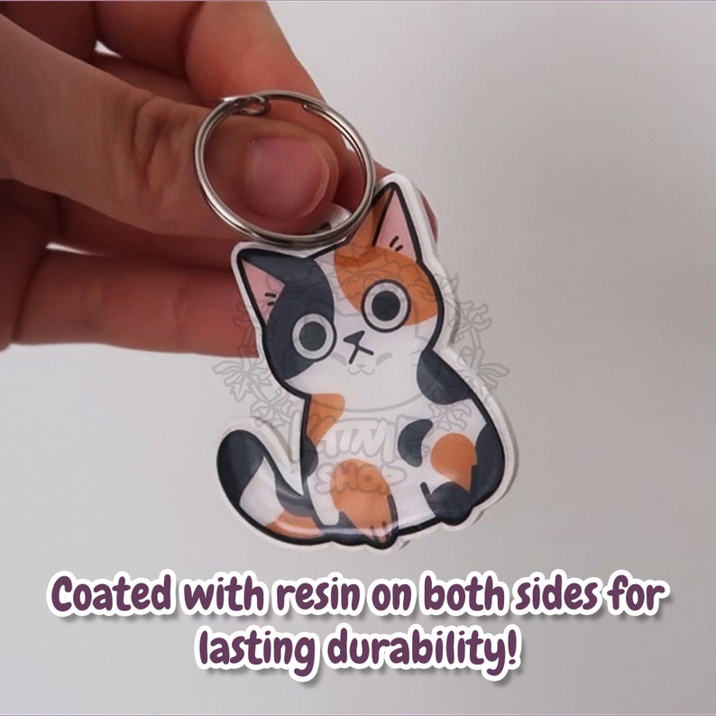 Custom Cat Keychains, Personalized Cat Keychain, Custom Pet Portrait Keychain, Cute Keychain, Kawaii Keychain, Gifts For Cat Lovers Bild 6