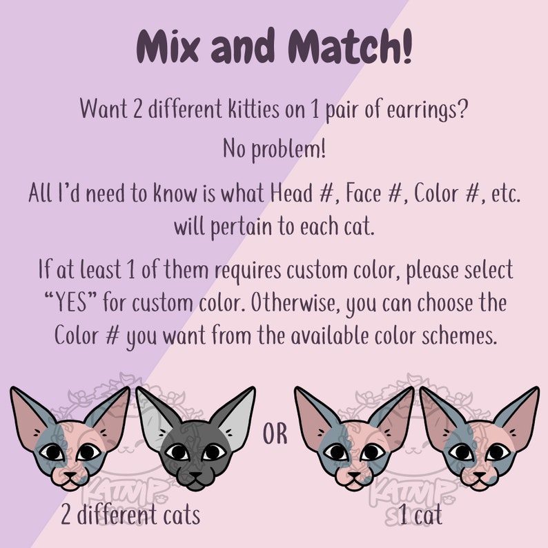 Custom Sphynx Cat Earrings, Design Your Own Cat Earring Studs, Personalized Cat Earring Studs, Gifts for Cat Mom, Custom Jewelry image 7