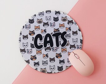 Cute Cats Mousepad, Cat Desk Mat, Cute Kitty Print Mouse Pad, Kawaii Mousepad, Kitty Desk Pad, Cute Office Decoration, Gifts For Cat Lovers