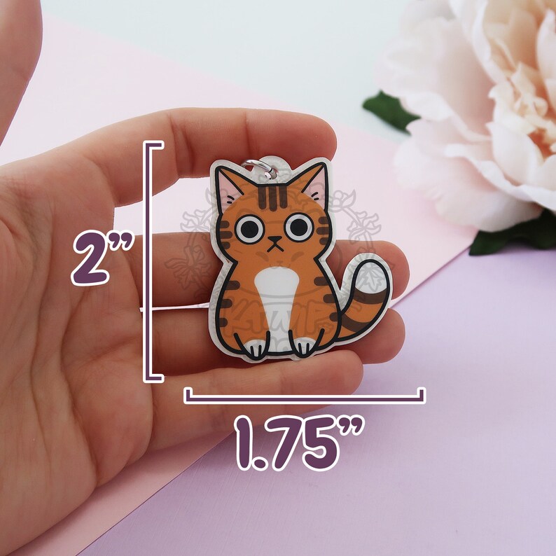 Custom Cat Keychains, Personalized Cat Keychain, Custom Pet Portrait Keychain, Cute Keychain, Kawaii Keychain, Gifts For Cat Lovers Bild 7