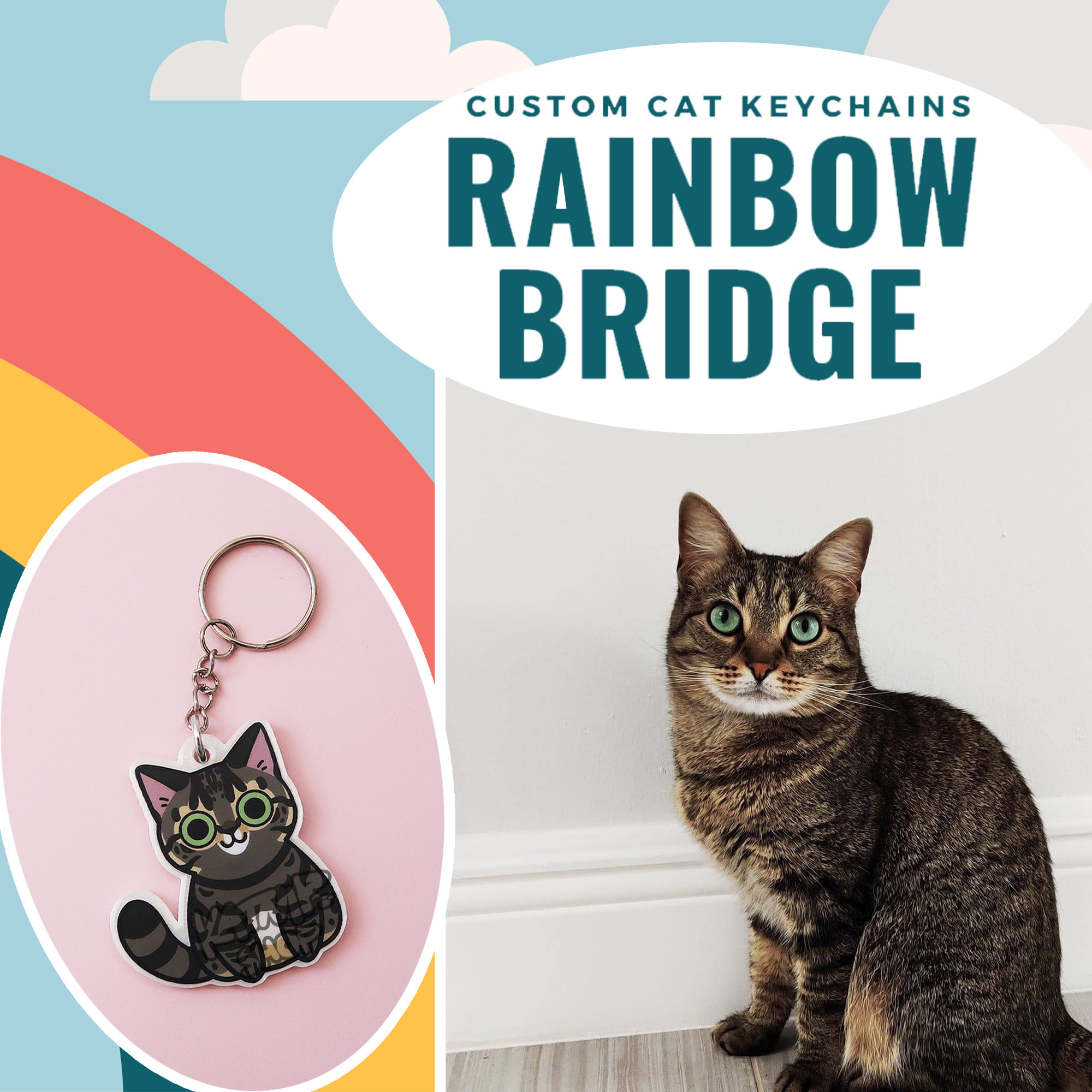 Custom cat keychain new arrivals
