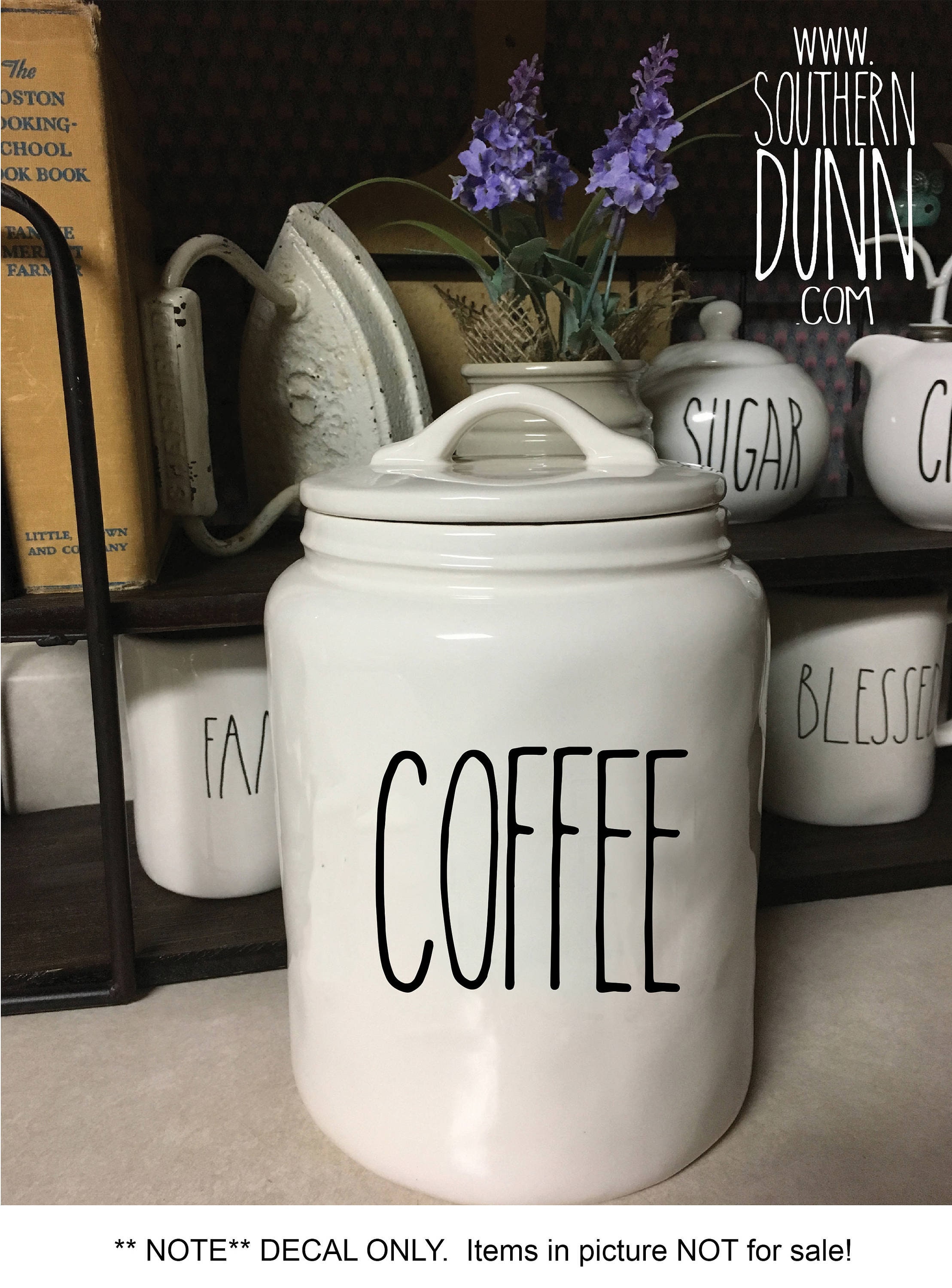 Rae Dunn Inspired Canister Decals, DECAL ONLY, Canister Decals, Coffe…