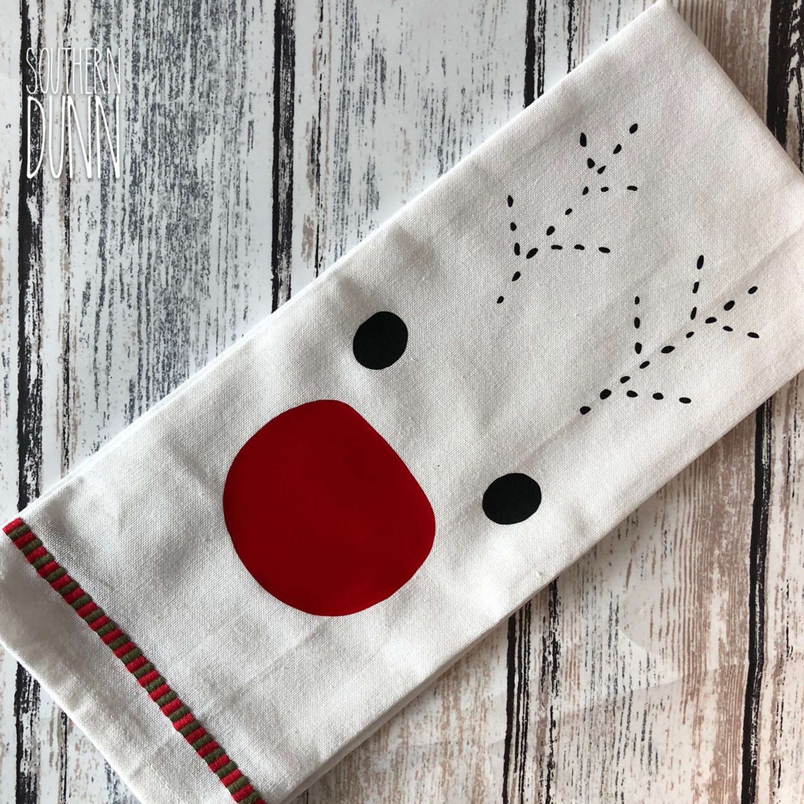 Rae Dunn Inspired Christmas Kitchen Towel Christmas Towel Fa Etsy