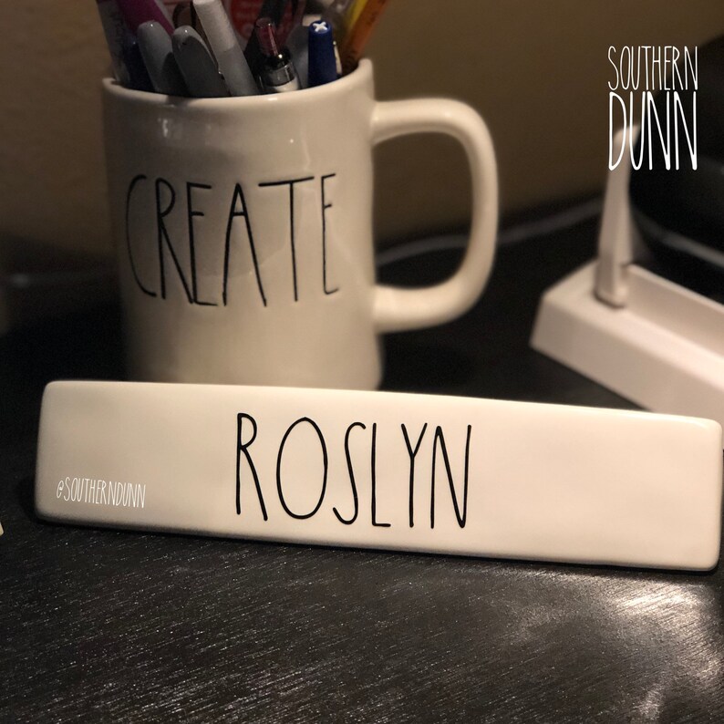 Rae Dunn Inspired Decal For Desk Plaque Personalized Image 0