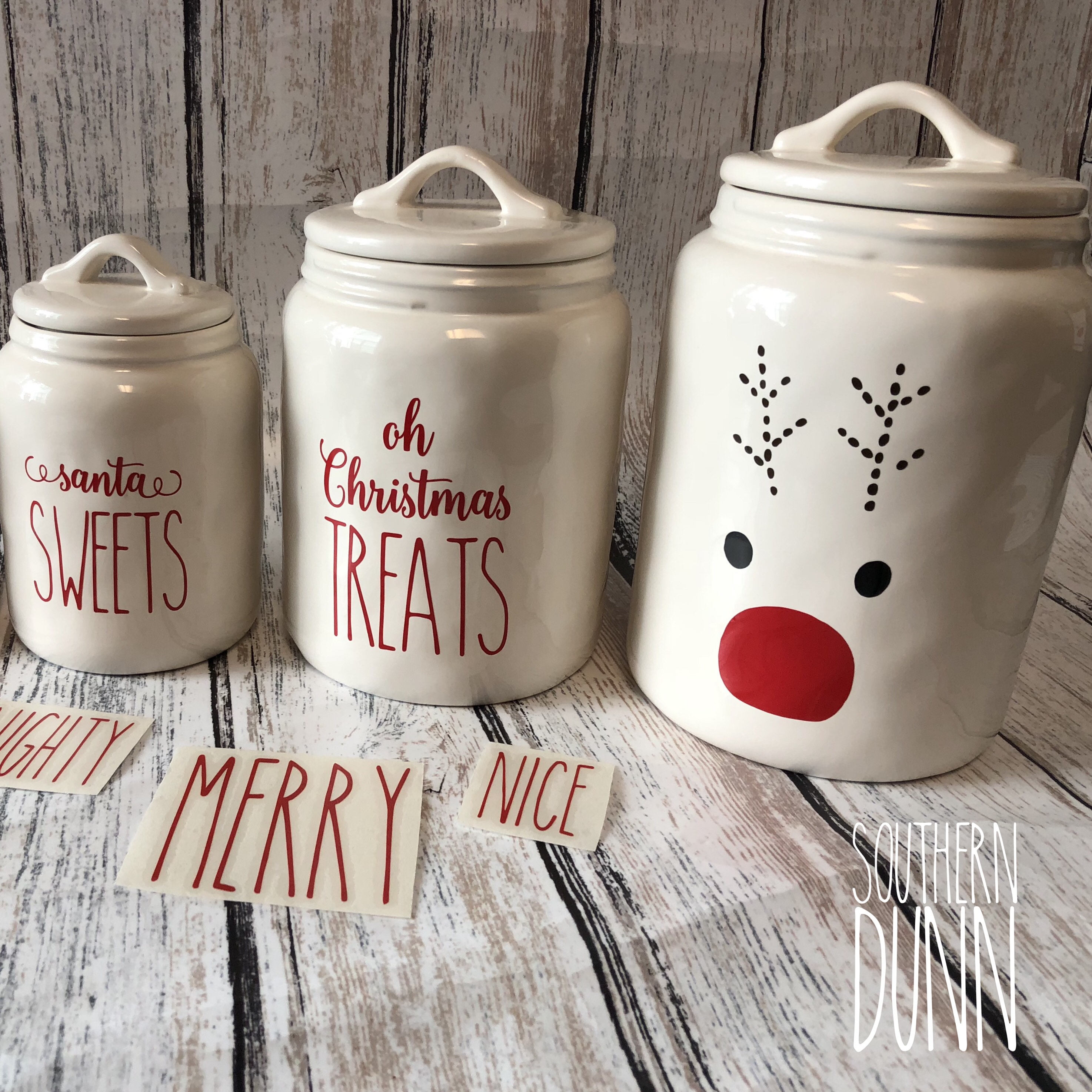 Rae Dunn Christmas Vinyl Decals Canister Decals Mug Decals Etsy