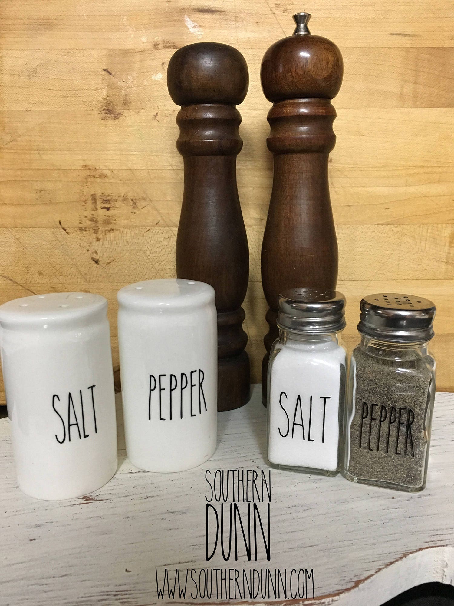 Rae Dunn Inspired Salt and Pepper Vinyl Decals, Set of Salt and Peppe…