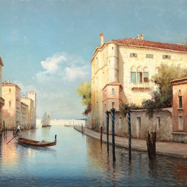 Tableau Toile Venise 100x70 Cm – Pont Et Maison – Décoration Murale ARTTOR