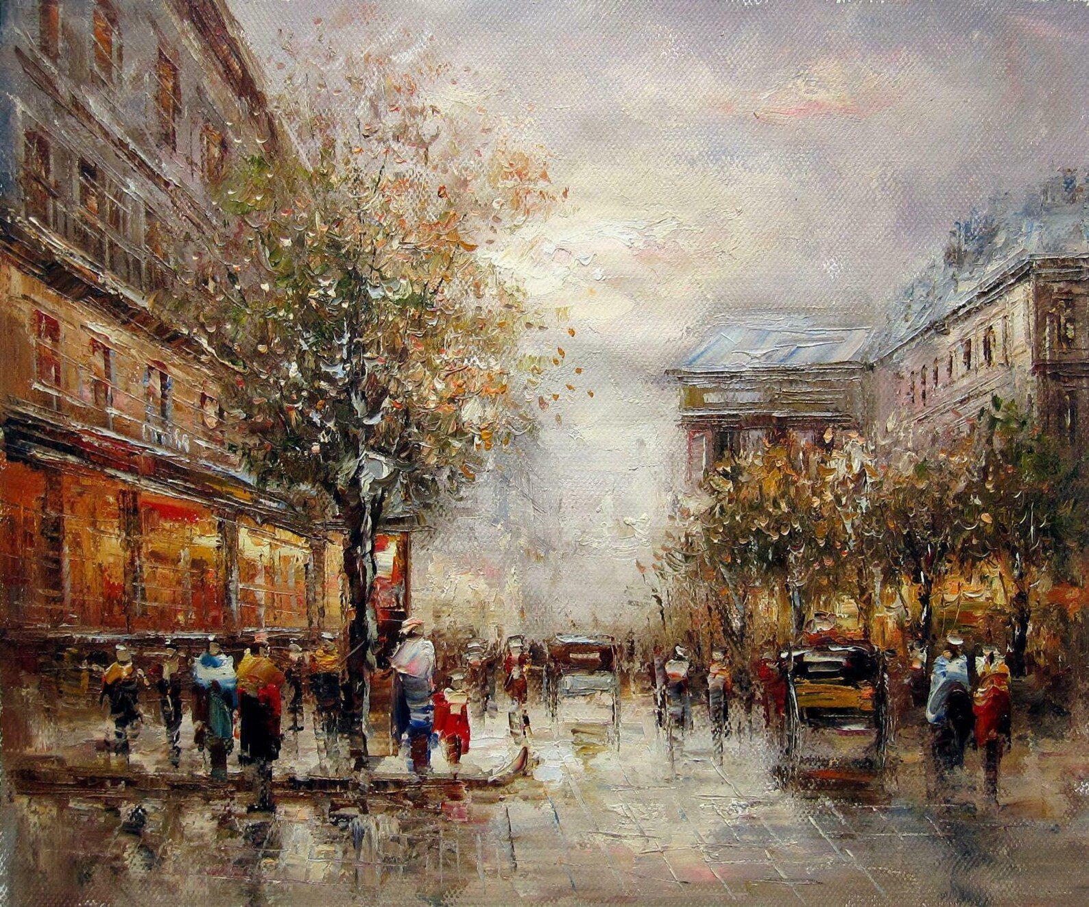 Street Scene Paris Oil Painting on Canvas / Paris Painting on Canvas Etsy