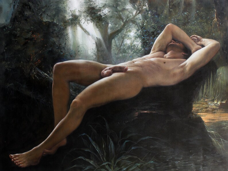 Cesare Tallone Male Nude Oil Painting Reproductions For Sale