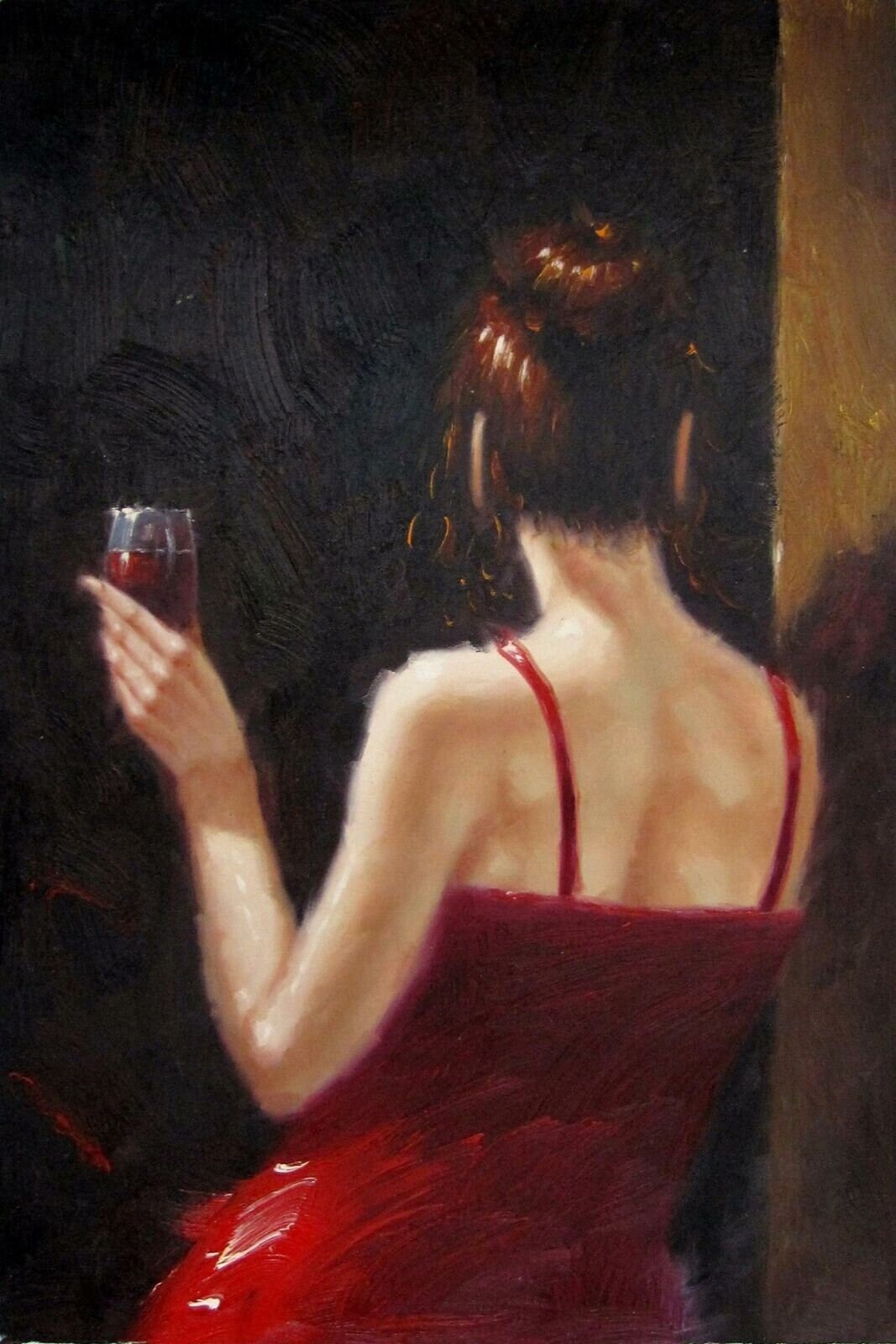 Portrait Woman Bar Painting Oil Painting on Canvas Signed / Etsy