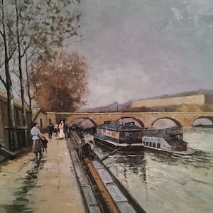 Square French Landscape Painting Oil on Canvas 50x60cm / 20&quot;x24&quot;