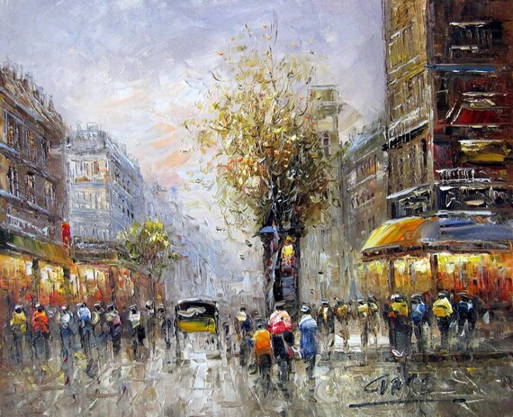 Art Painting Paris Street Scene Oil On Canvas Signed Paris Etsy Art Painting Paris Street Scene Oil On Canvas Signed Paris Etsy