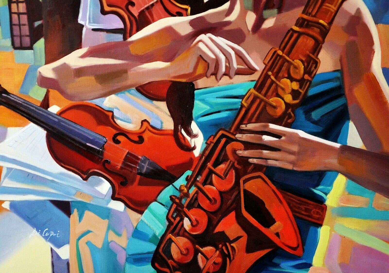 Modern art musicians original painting oil on canvas / modern Etsy