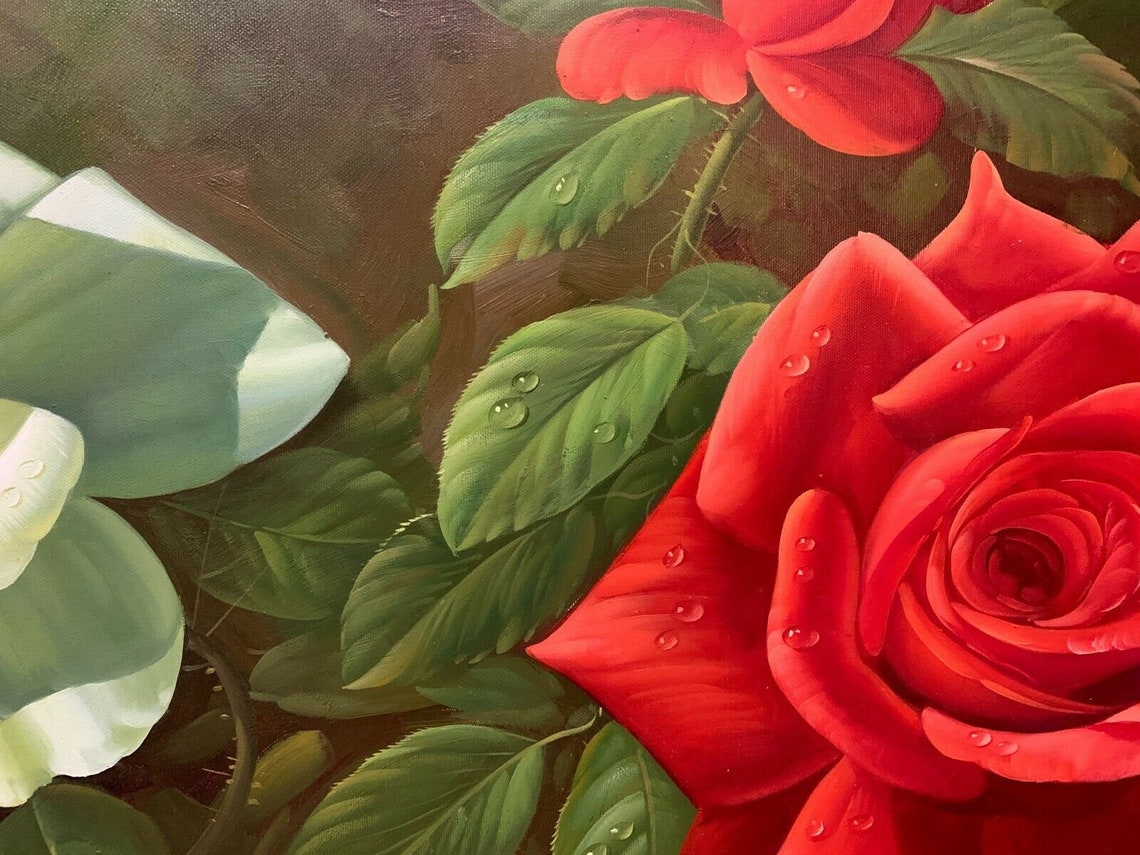Nature morte fleurs peinture originale huile sur toile signée Etsy